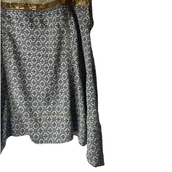 Anthropologie Floreat Gold Stream Sequin Trim Mesh Swing Blouse Size Small - Picture 9 of 16